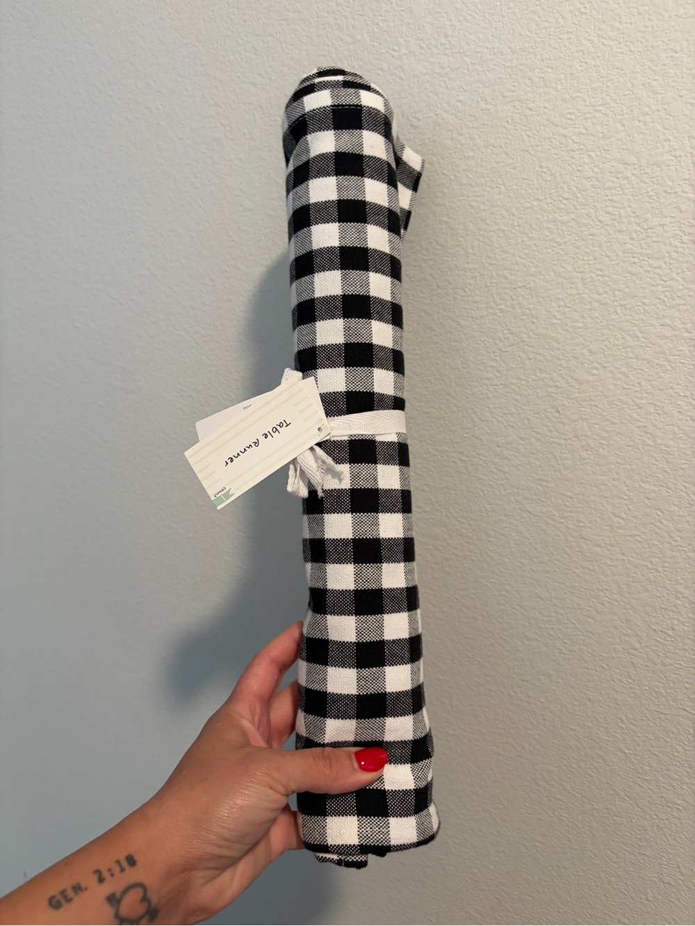 New Black and White Checkered Table Runner